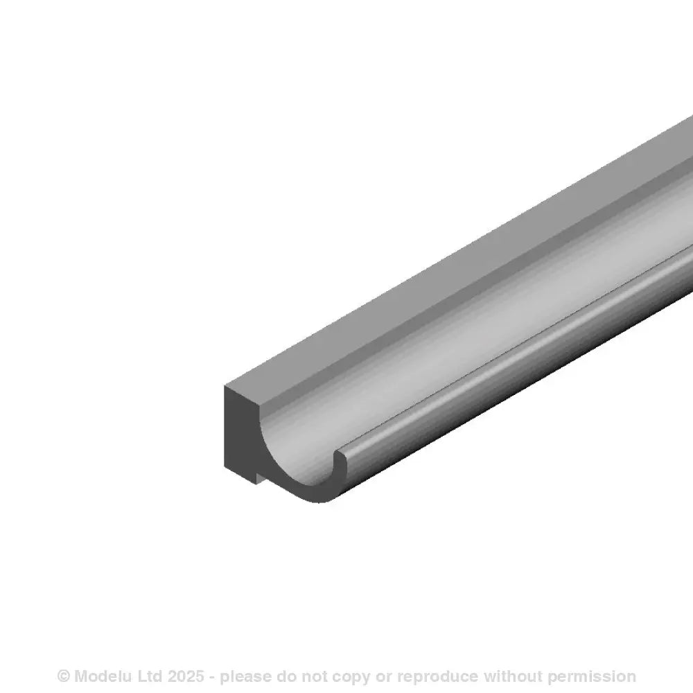 A pack of x4 95mm lengths of half round section guttering
