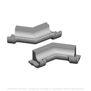 A pack of 8 half round guttering 135 corners