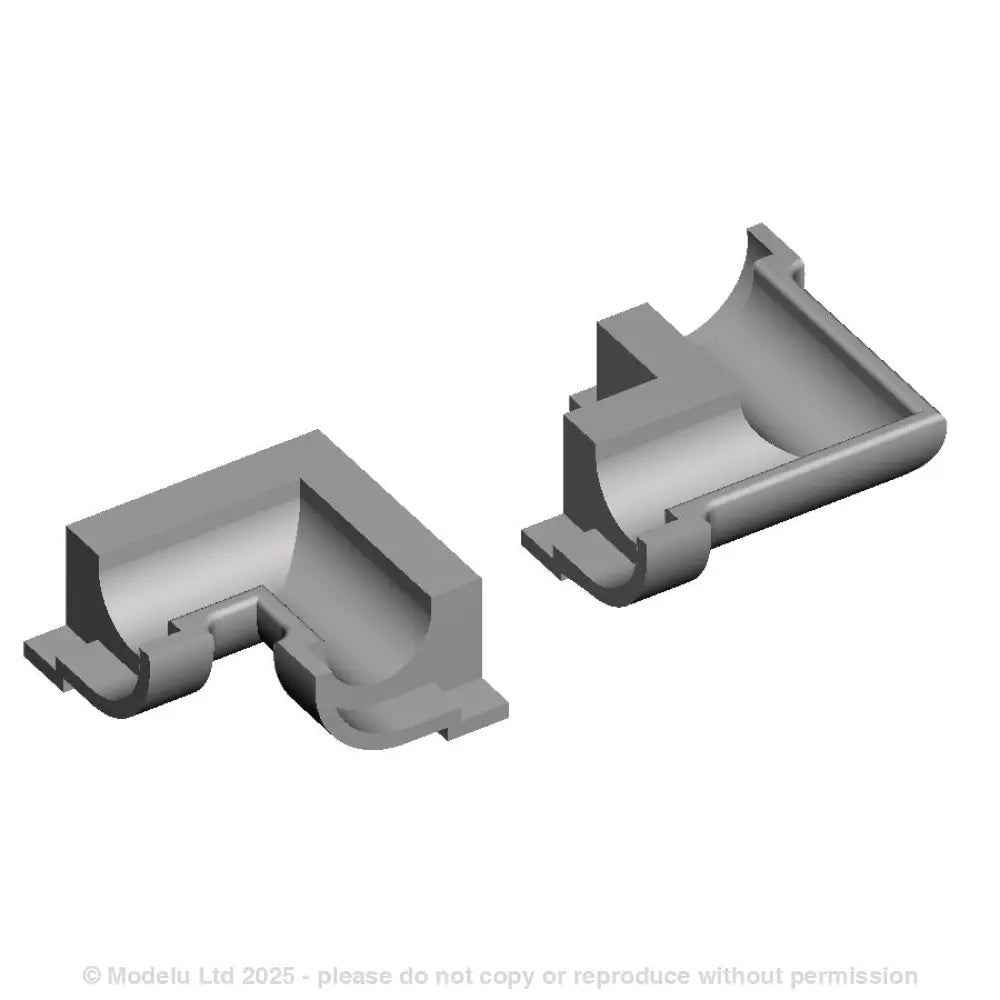 A pack of 8 half round guttering 90 corners