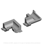 A pack of 8 half round guttering 90 corners