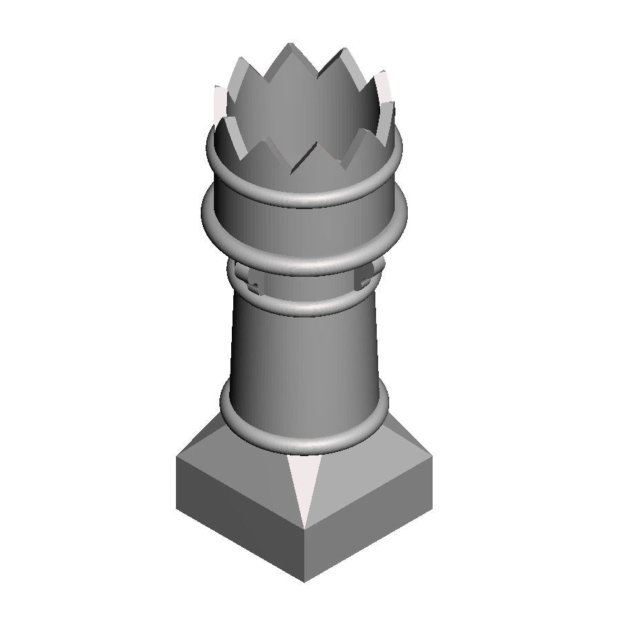 A pack of 8 crown chimney pots