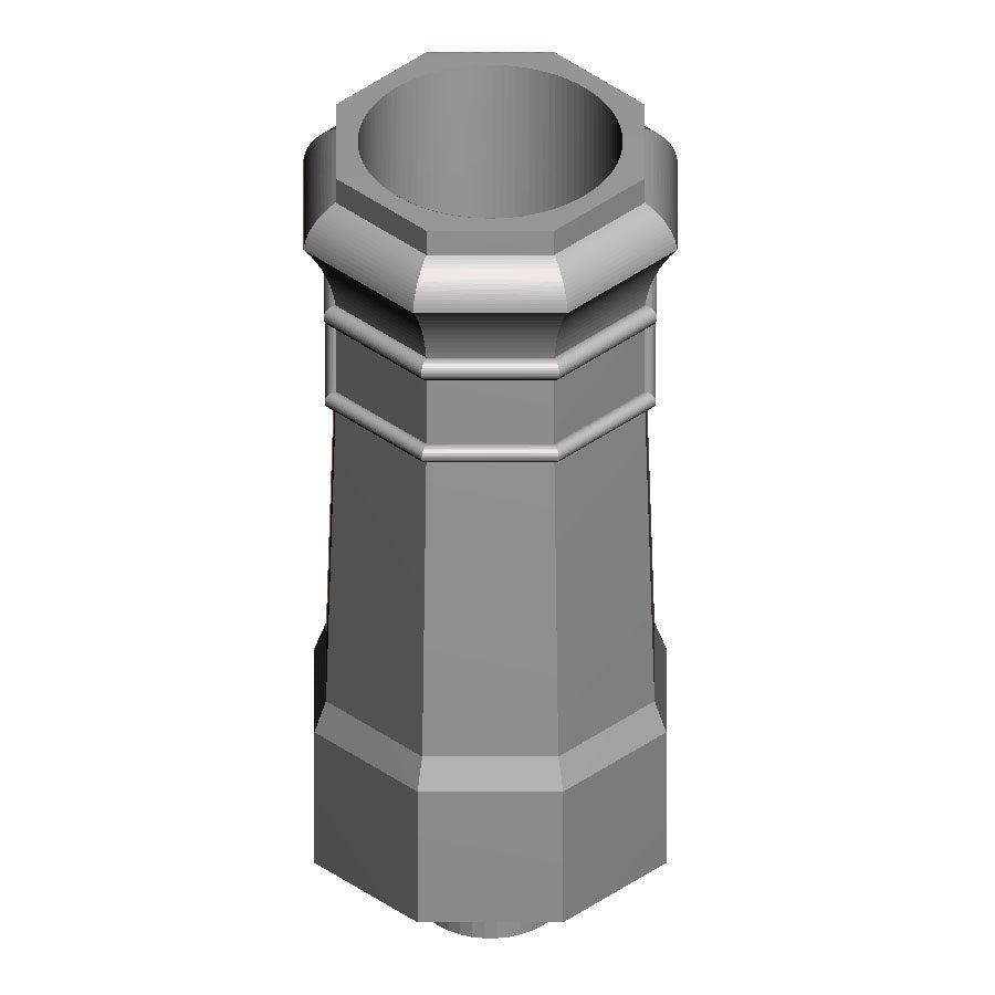 A pack of 8 octagonal chimney pots