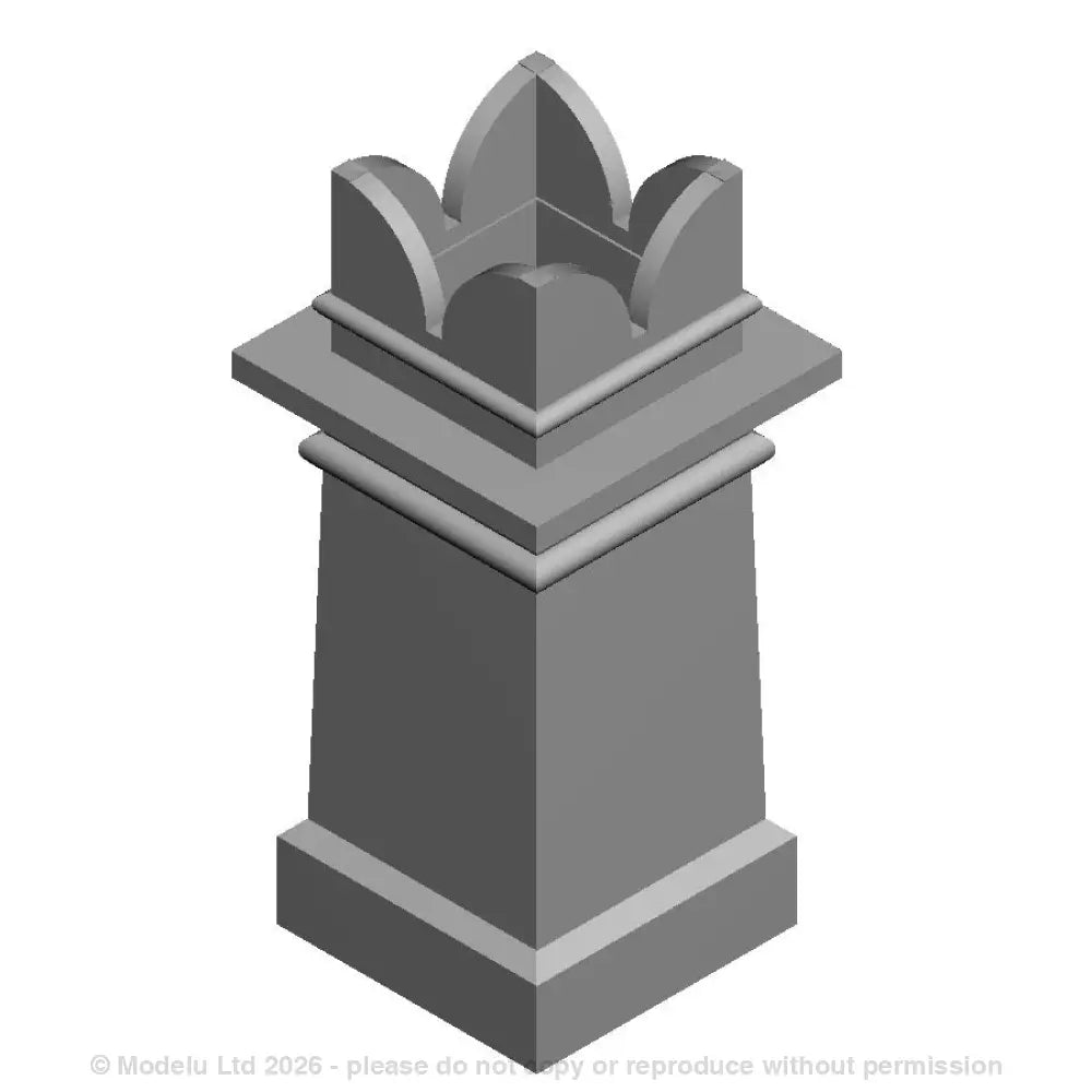 A pack of 8 square spiked chimney pots