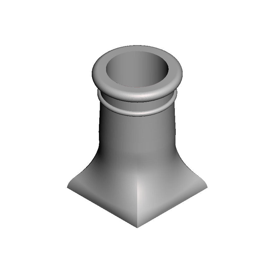 A pack fo 8 square base round chimney pots
