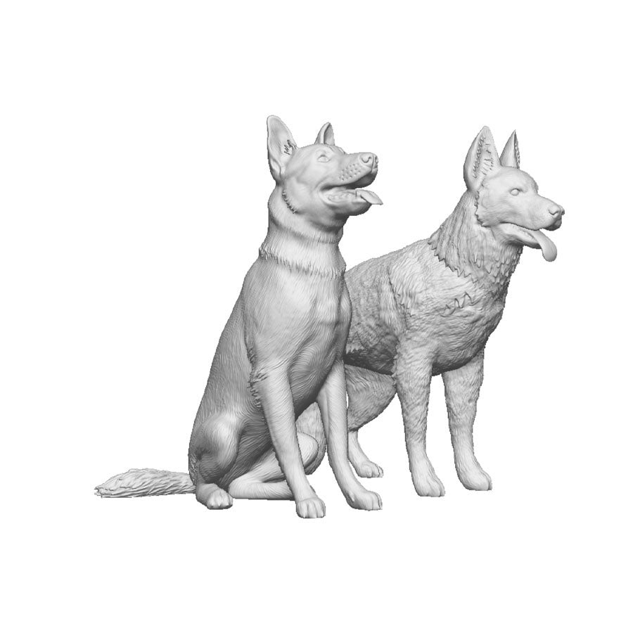 A pack of german shepherds x2