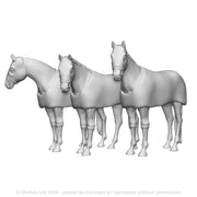 A pack of race horses in transit x3