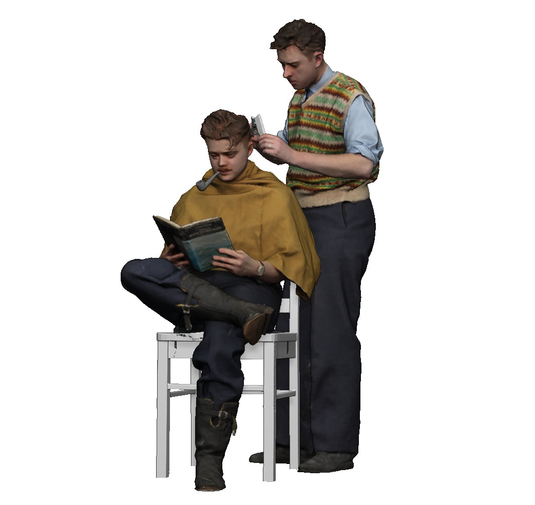 RAF Pilot getting haircut