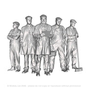 A pack of 5 factory workers