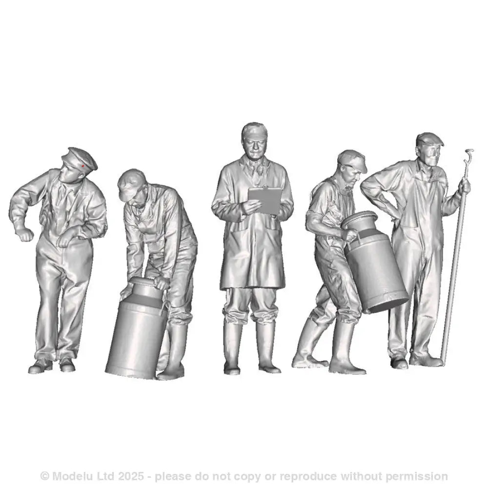 A pack of 5 figures including Creamery Ruston Driver, Shunter and Creamery workers