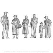 A pack of 4 passengers and a bus driver