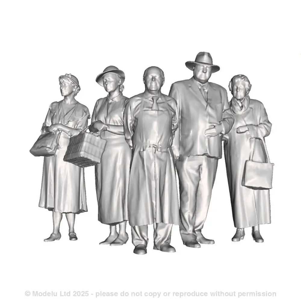 A pack of 4 people shopping and a shop keeper