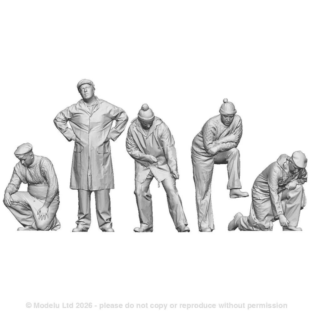 A pack of 5 fishing boat crew at work