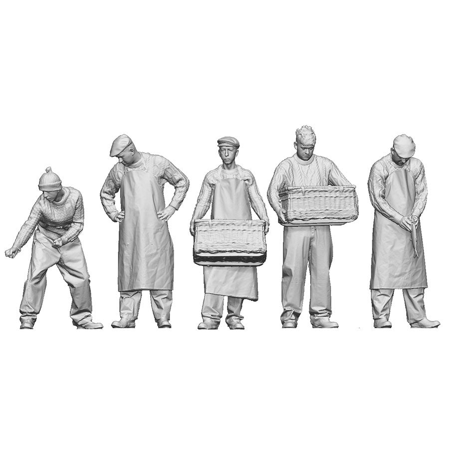 A pack of 5 fishing crew at work
