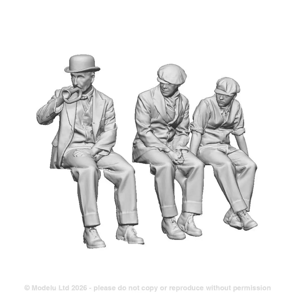 A pack of 3 gravity slate train workmen