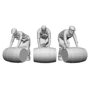 Brewery Workers moving barrels